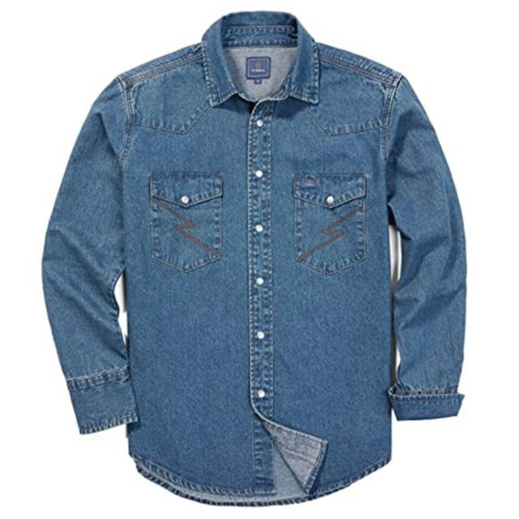 Men's Denim Shirt Long Sleeve Button Down Shirt